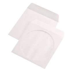 Plic CD (124x127mm) alb gumat 25/set GPV
