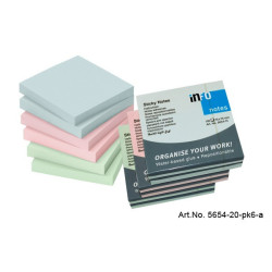 Notes adeziv 75x75mm pastel asortat 100 file Info Notes