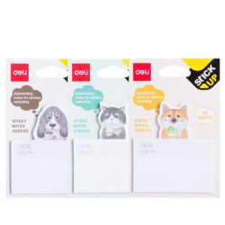 Notes adeziv model animale 75x84mm Deli