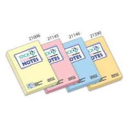 Notes autoadeziv 76x51mm 100 file pastel Stick'n