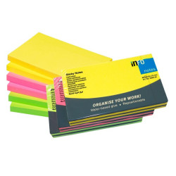 Notes adeziv 75x125mm 80 file neon asortat Info Notes