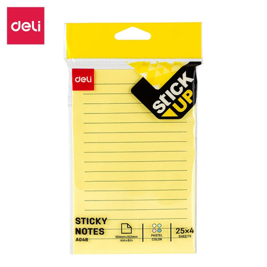 Notes adeziv liniat 101x152mm Deli