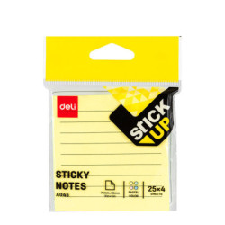 Notes adeziv liniat 76x76mm Deli