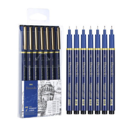 Set 7 liner grafic (0.2, 0.25, 0.3, 0.35,0.4, 0.45, 0.mm) Deli