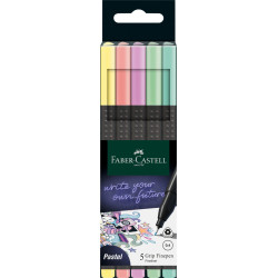 Liner 0.4mm 5 culori pastel Grip Faber-Castell