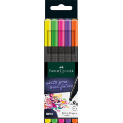 Liner 0.4mm 5 culori Neon Grip Faber-Castell