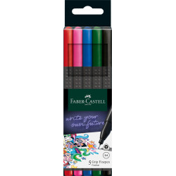 Liner 0.4mm 5 culori basic Grip Faber-Castell