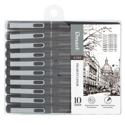 Set liner pigment 10 bucati negru DMAST BY PEBEO