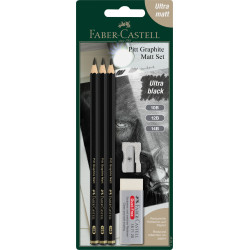 Blister 3 creioane grafit Matt Pitt Faber-Castell