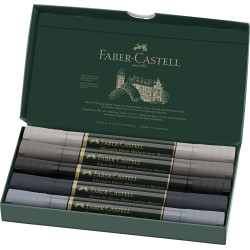 Set 5 markere solubile Tonuri de Gri A. Durer Faber-Castell