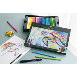 Set cadou 40 buc creioane colorate A.Durer + 5 Pitt Artis Pen+ pensula Faber-Castell