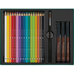 Set cadou 17 buc creioane colorate A.Durer + 3 Pitt Artis Pen+ pensula Faber-Castell