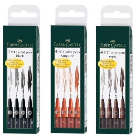 Pitt Artist Pen Set 4 buc Faber-Castell