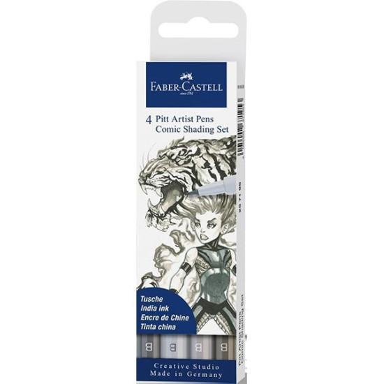 Pitt Artist Pen Set 4 Comic Gri Faber-Castell