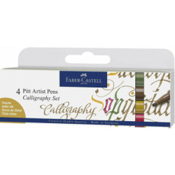 Pitt Artist Pen Caligraphic 4 buc/set Color Faber-Castell