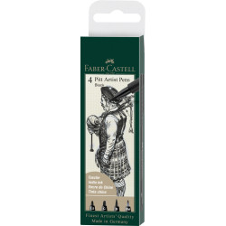 Pitt Artist Pen Set 4 buc 1.5, C, B, FM Faber-Castell