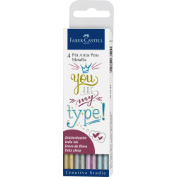 Pitt Artist Pen 4 culori Metalizate Faber-Castell
