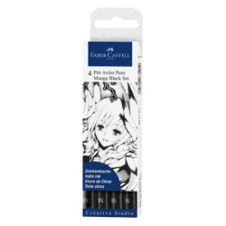 Pitt Artist Pen Set Manga 4 Buc Negru Faber-Castell
