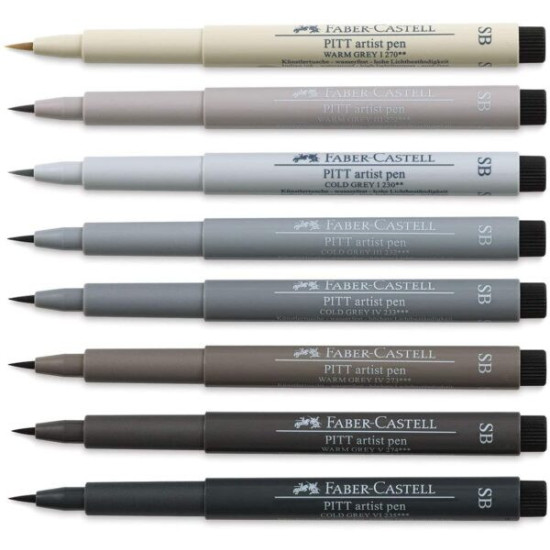 Pitt Artist Pen Soft Brush Gri Cald I Faber-Castell