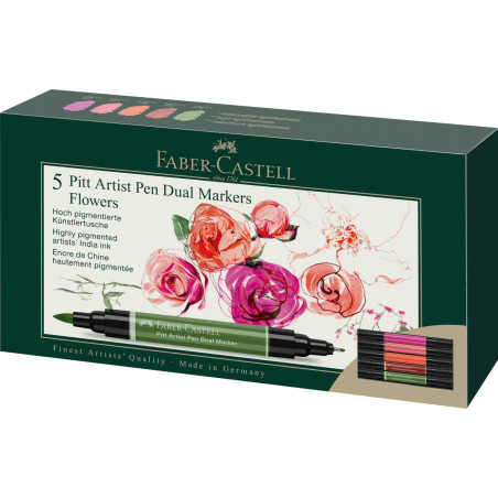 Pitt Artist Pen Dual Marker set 5 culori Flowers Faber-Castell