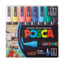 Marker 1.8-2.5 mm 8 culori/set UNI PC-5M Posca