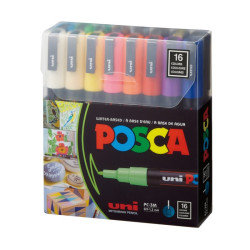 Marker 0.9-1.3mm 16 culori/set UNI PC-3M Posca