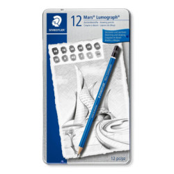 Set 12 creioane grafit Staedtler Lumograph Mars