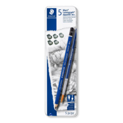 Set 5 creioane grafit Staedtler Lumograph Aqua