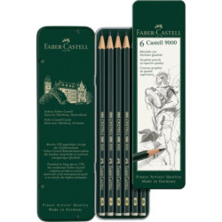 Set 6 Buc Creion Grafit Castell 9000 Faber-Castell
