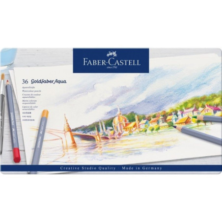 Creioane Colorate Aquarelle 36 Culori Goldfaber Cutie Metal Faber-Castell