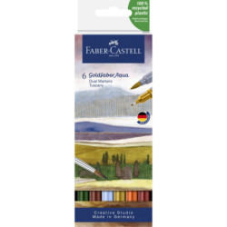 Set 6 markere solubile 2 capete Toscana Goldfaber Faber-Castell