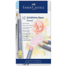 Creioane colorate 12 culori pastel Aquarelle Goldfaber Faber-Castell
