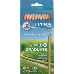 Creioane colorate 12 culori Lyra Graduate