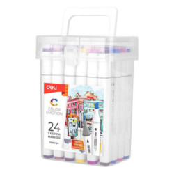 Set 24 markere 2 capete Sketching Deli