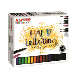 Set caligrafie 30 culori Hand Lettering ALPINO Color Experience