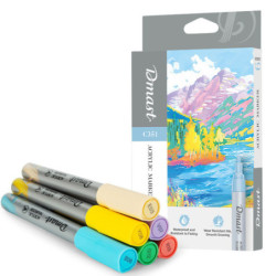 Marker vopsea acrilica metalizata pastel 6 culori/set Dmast