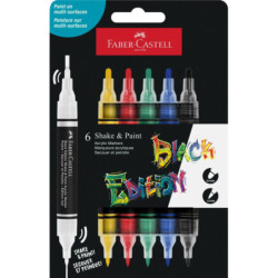 Markere acrilice 6 culori/set Faber-Castell