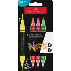 Set 4 markere acrilice neon Faber-Castell