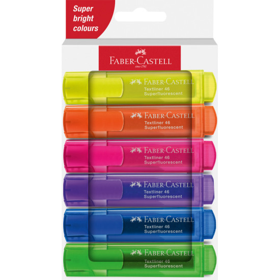Set 6 textmarker superfluorescent 1546 Faber Castell