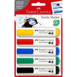Marker textile 5 culori Standard Faber-Castell