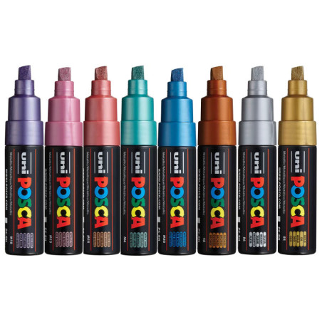 Marker culori metalizate varf 8mm UNI Posca PC-8K