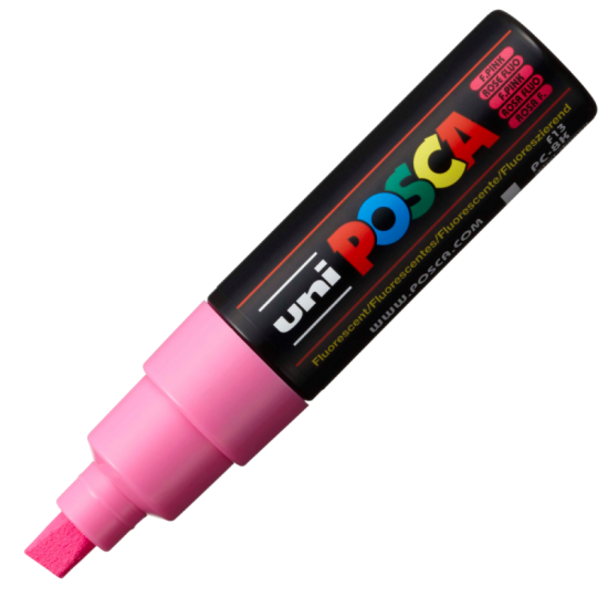 Marker culori fluorescente varf 8mm UNI Posca PC-8K